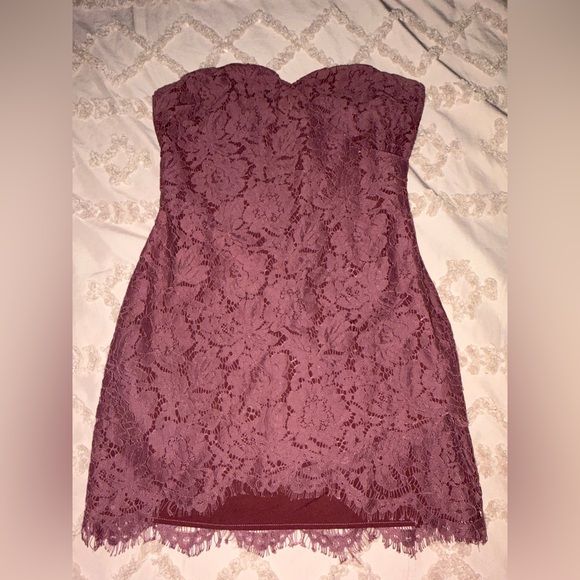 Tobi Dresses & Skirts - Tobi Lace Mini Dress in Mauve